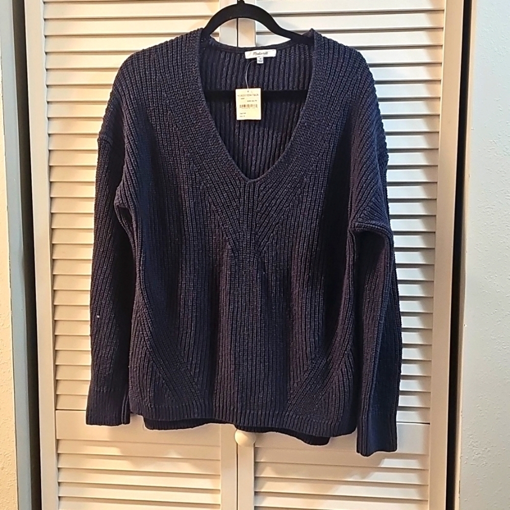 NWT Madewell Ridgeton Pullover Sweater, Color Blue, Size M
